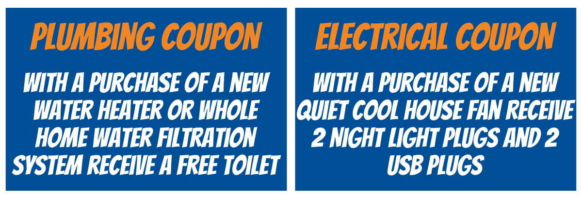 Plumbing Coupon and Electrical coupon