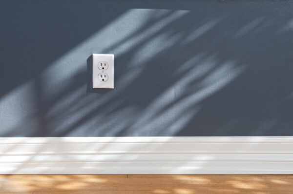 A newly installed electrical outlet adds functionality to an older home in Sacramento, CA.