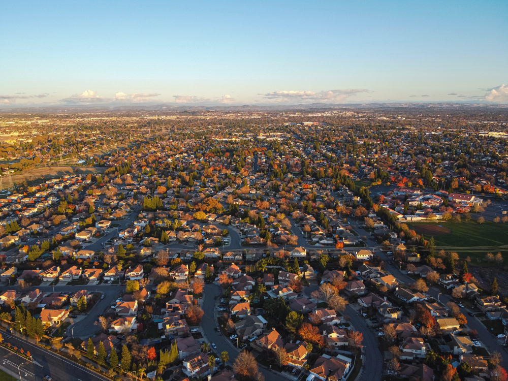 Roseville California aerial view